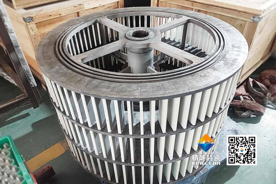 高爐礦渣分級用卡槽式鋯鋁復合陶瓷內襯分級輪